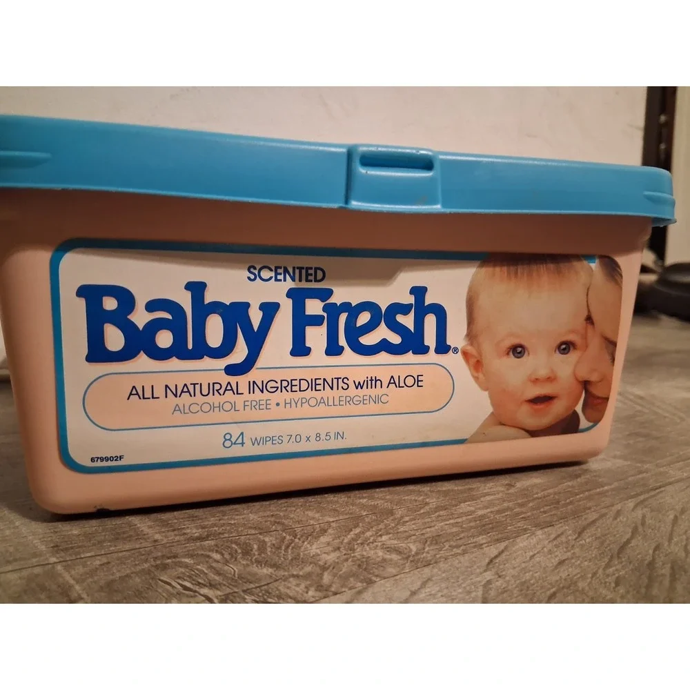 Vintage Baby Wipes Container Tub 90s Pink Blue Baby‎ Fresh Scott RARE HTF
